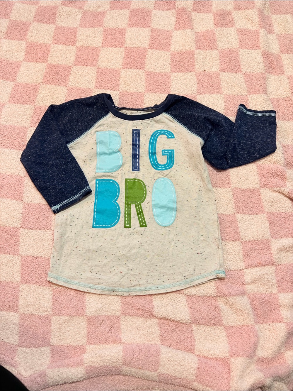 MudPie Big Bro Colorblock Raglan Tee - Blue/Navy